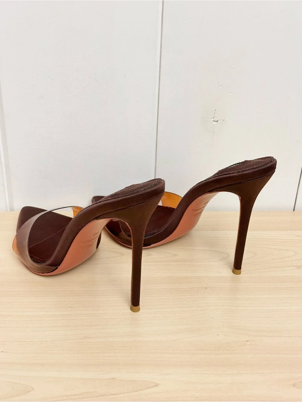 Kandee Dark Chocolate Semi Transparent PVC Mules Size 40